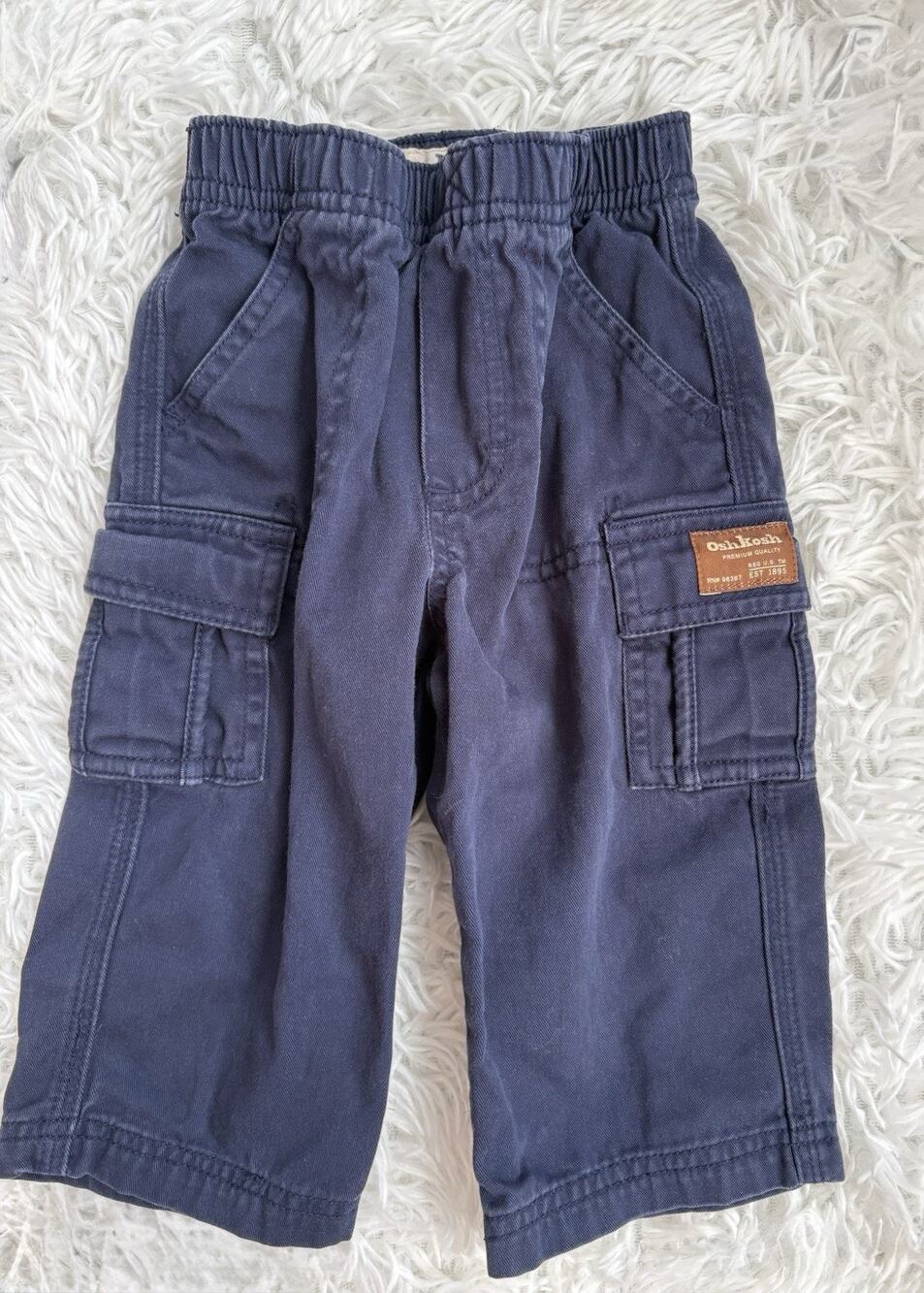 Vintage Osh Kosh Boys 9 Mo. Soft Waist Navy Cargo Pants. Classic, Great Pair